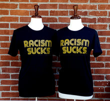 Limited Edition Black and Metallic Gold Racism Sucks Tee - Last One Size Small