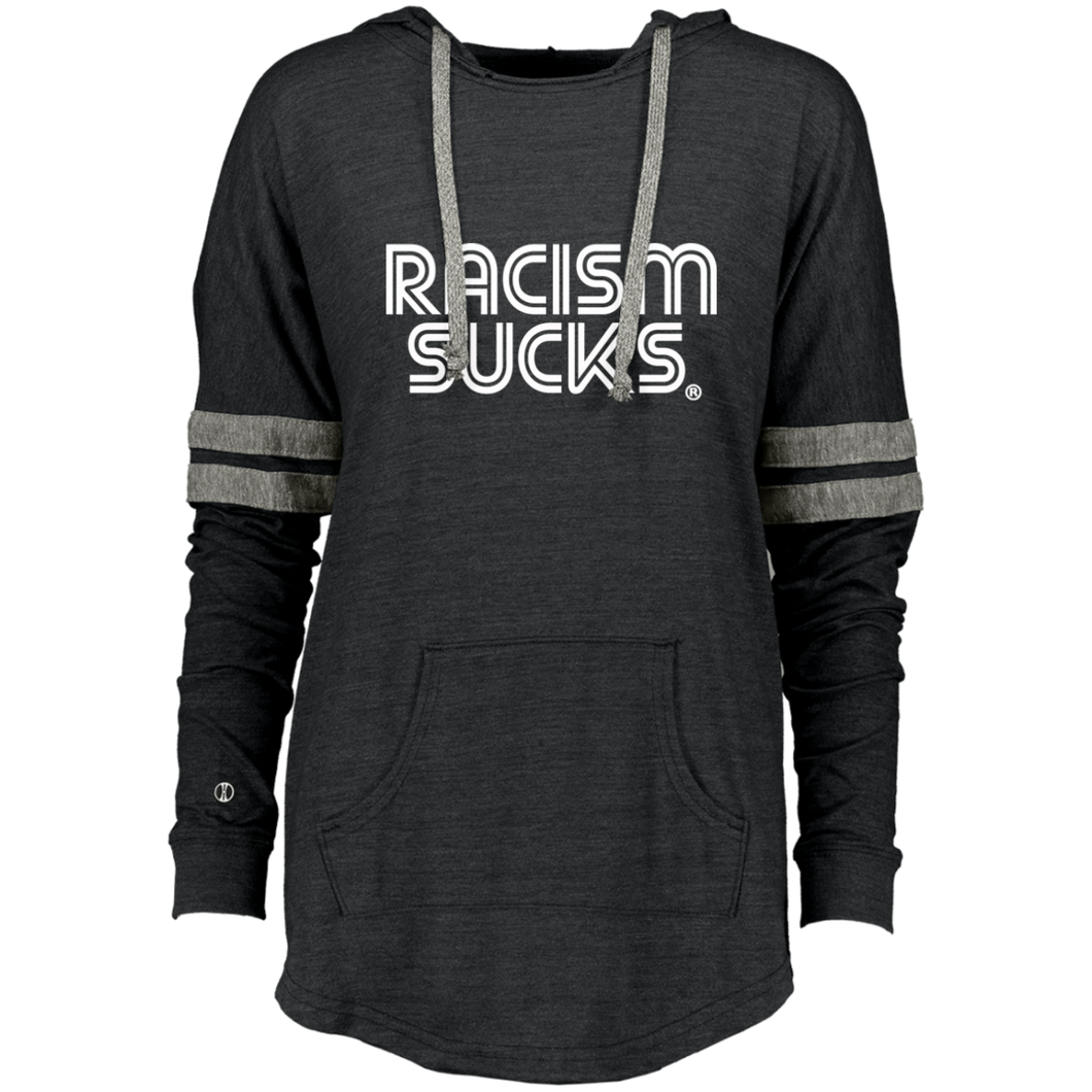 Racism Sucks Ladies Hooded Low Key Pullover - Pick a color