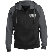 Racism Sucks Men's Sport-Wick® Full-Zip Hooded Jacket