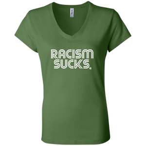 Racism Sucks Ladies' Jersey V-Neck T-Shirt - Choose a color